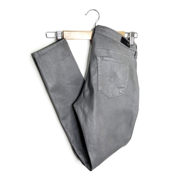 AG Adriano Goldschmied The Legging Ankle Super Skinny Size 27R Gray Leatherette - Picture 2 of 13